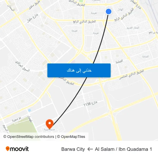 Al Salam / Ibn Quadama 1 to Barwa City map