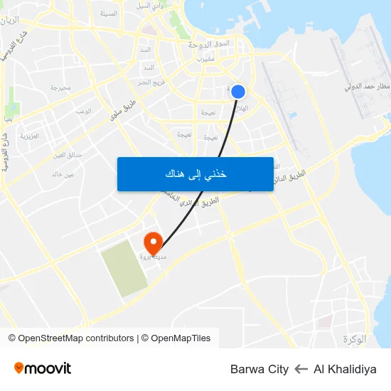 Al Khalidiya to Barwa City map