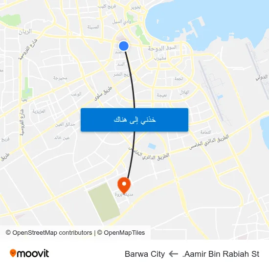 Aamir Bin Rabiah St. to Barwa City map