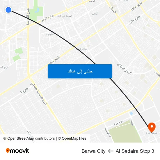 Al Sedaira Stop 3 to Barwa City map