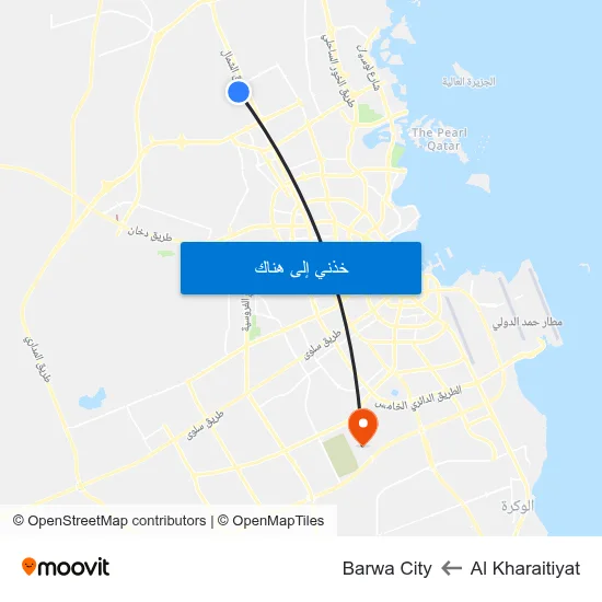 Al Kharaitiyat to Barwa City map