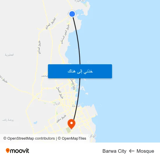 Mosque to Barwa City map