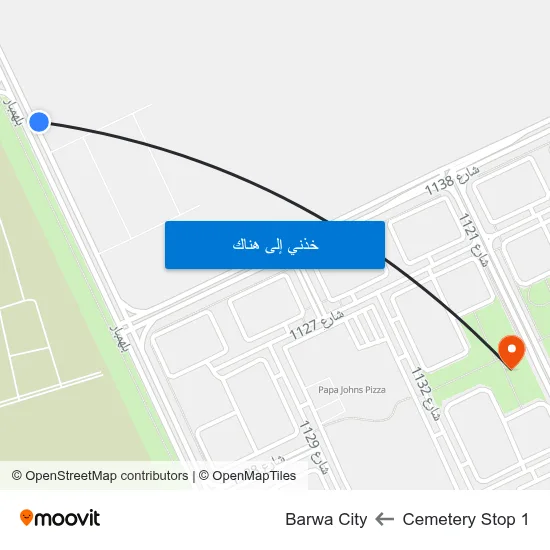 Cemetery Stop 1 to Barwa City map