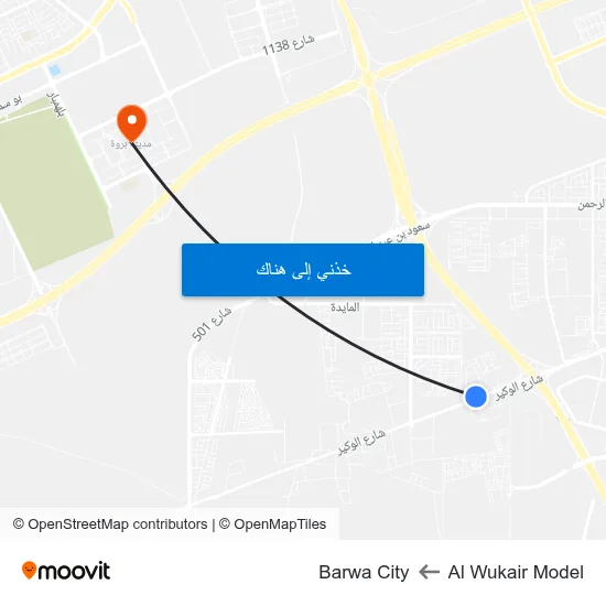 Al Wukair Model to Barwa City map