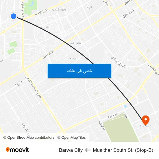 Muaither South St. (Stop-B) to Barwa City map