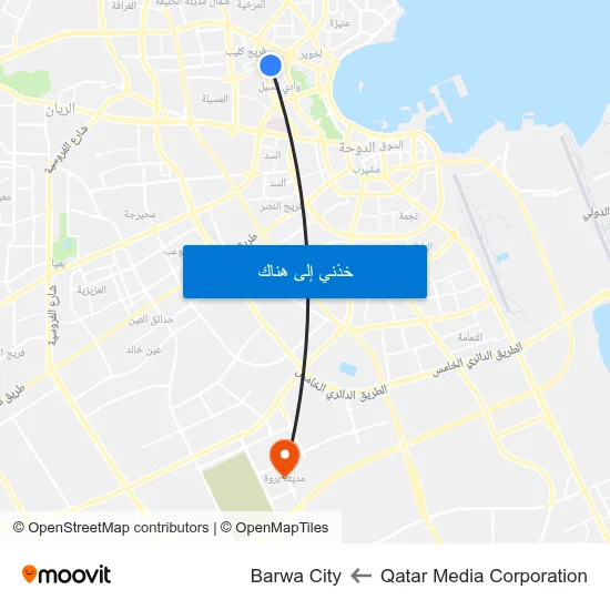 Qatar Media Corporation to Barwa City map