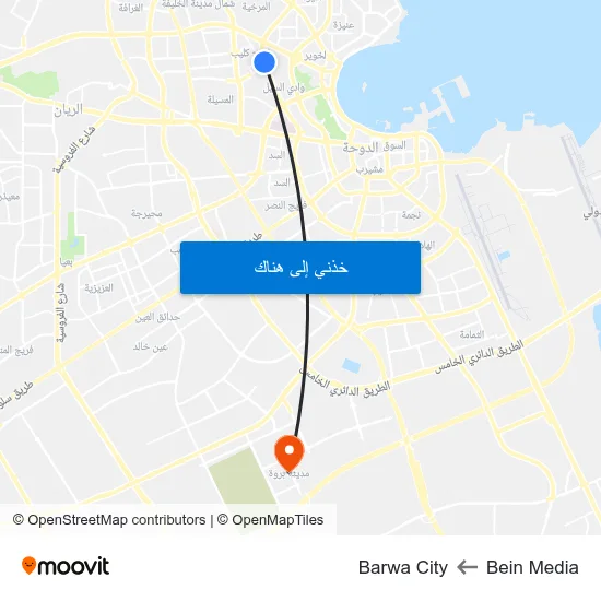 Bein Media to Barwa City map