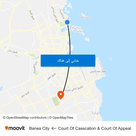 Court Of Casscation & Court Of Appeal to Barwa City map