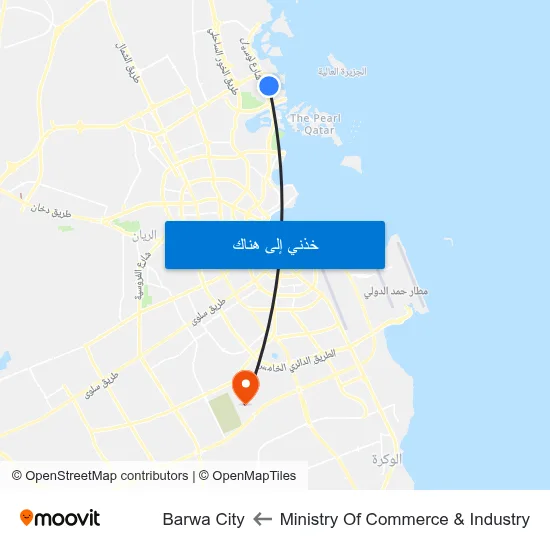 Ministry Of Commerce & Industry to Barwa City map