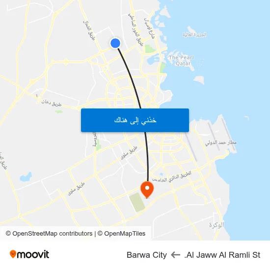 Al Jaww Al Ramli St. to Barwa City map