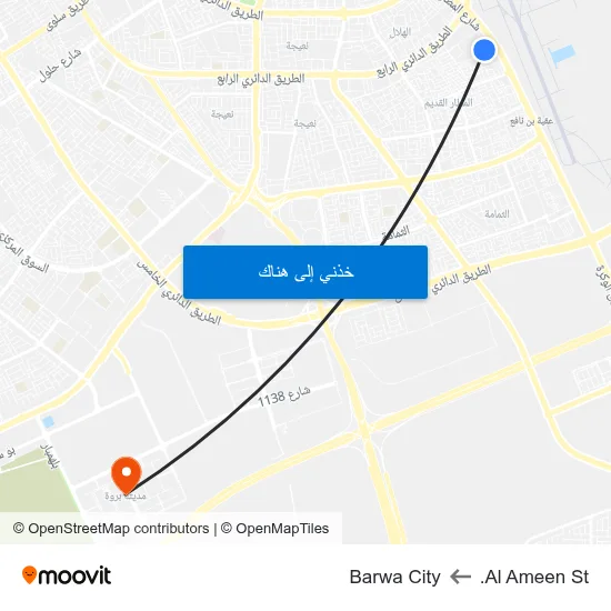 Al Ameen St. to Barwa City map