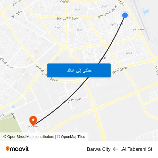 Al Tabarani St. to Barwa City map