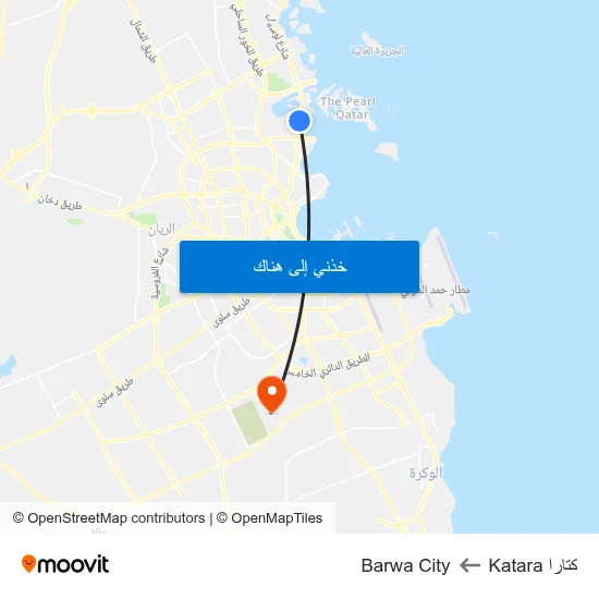 كتارا Katara to Barwa City map