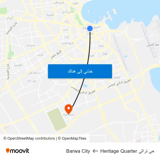 حي تراثي Heritage Quarter to Barwa City map