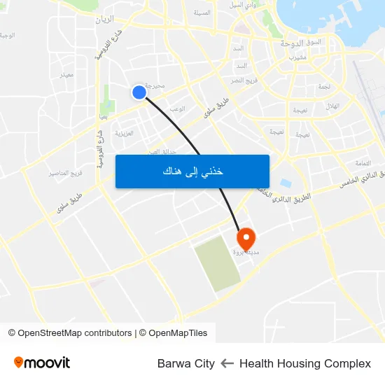 Health Housing Complex to Barwa City map