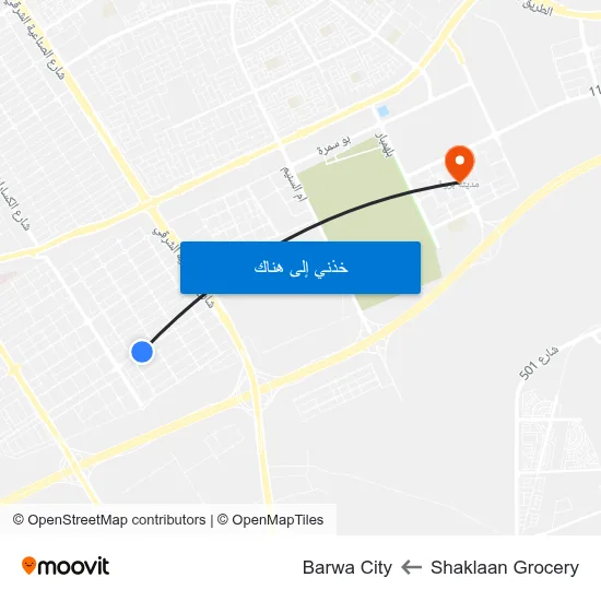 Shaklaan Grocery to Barwa City map
