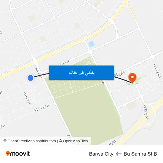 Bu Samra St B to Barwa City map