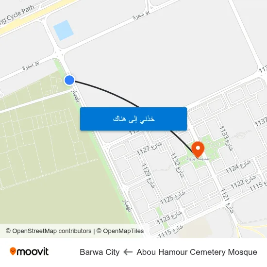 Abou Hamour Cemetery Mosque to Barwa City map