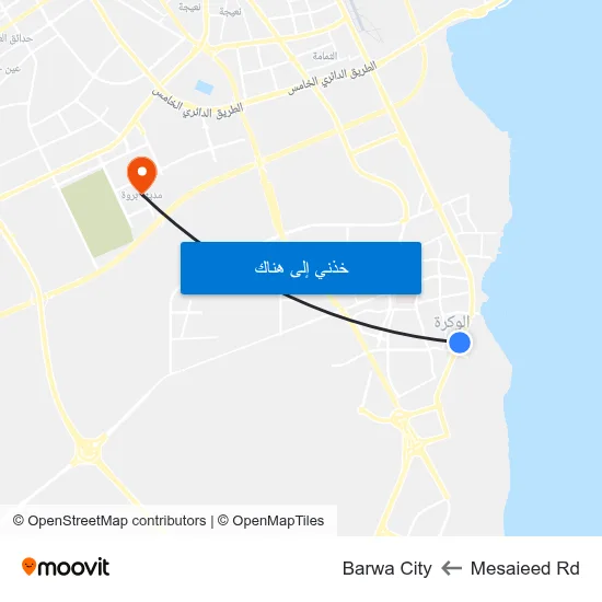 Mesaieed Rd to Barwa City map