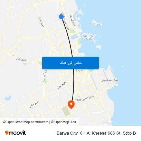 Al Kheesa 686 St. Stop B to Barwa City map