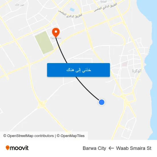 Waab Smaira St to Barwa City map
