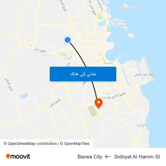Sidriyat Al Hamm St. to Barwa City map