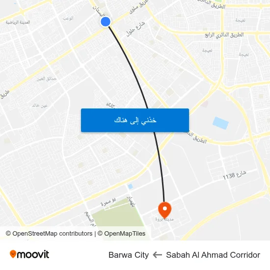 Sabah Al Ahmad Corridor to Barwa City map