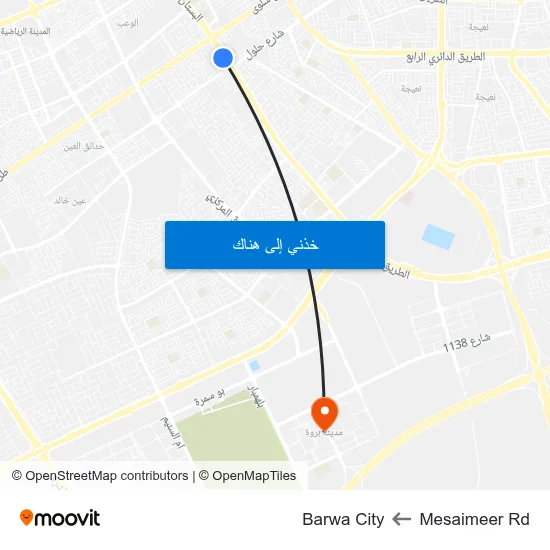 Mesaimeer Rd to Barwa City map