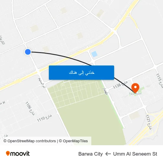 Umm Al Seneem St to Barwa City map