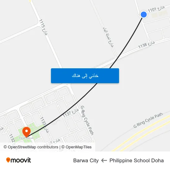 Philippine School Doha to Barwa City map