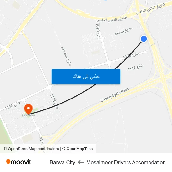 Mesaimeer Drivers Accomodation to Barwa City map
