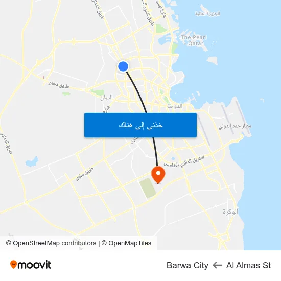Al Almas St to Barwa City map