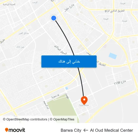 Al Oud Medical Center to Barwa City map