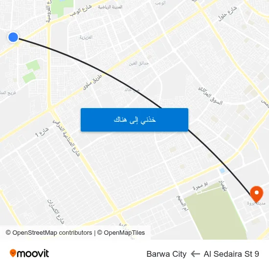 Al Sedaira St 9 to Barwa City map