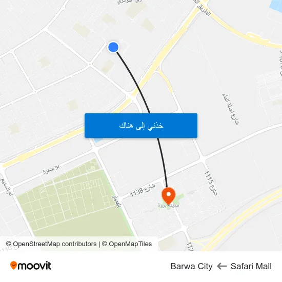 Safari Mall to Barwa City map