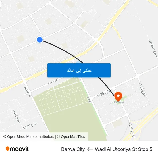 Wadi Al Utooriya St Stop 5 to Barwa City map
