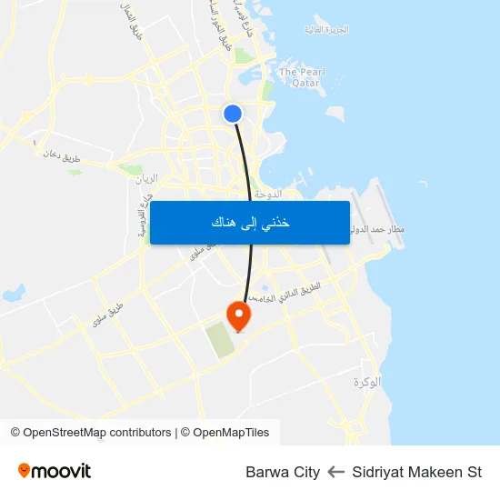 Sidriyat Makeen St to Barwa City map