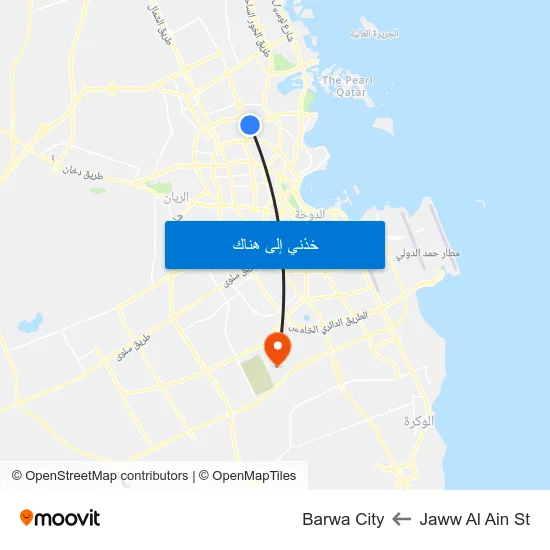 Jaww Al Ain St to Barwa City map