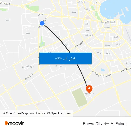 Al Faisal to Barwa City map