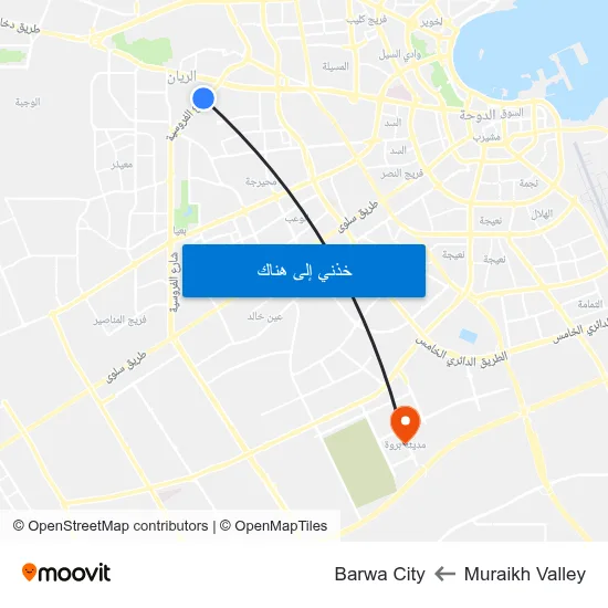 Muraikh Valley to Barwa City map