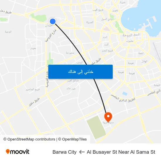 Al Busayer St Near Al Sama St to Barwa City map