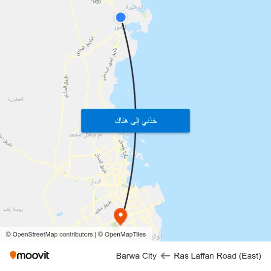 Ras Laffan Road (East) to Barwa City map