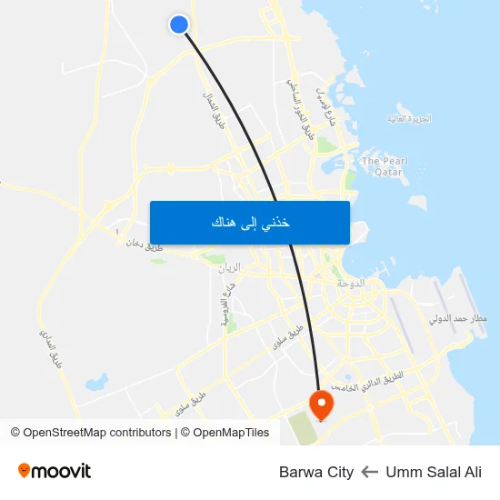 Umm Salal Ali to Barwa City map