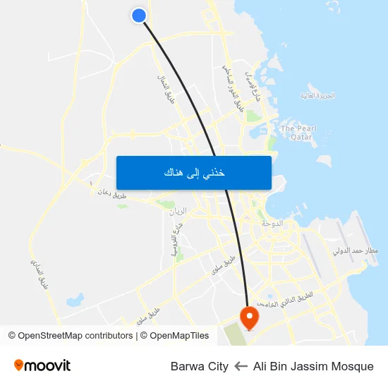 Ali Bin Jassim Mosque to Barwa City map