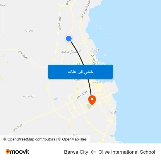 Olive International School to Barwa City map