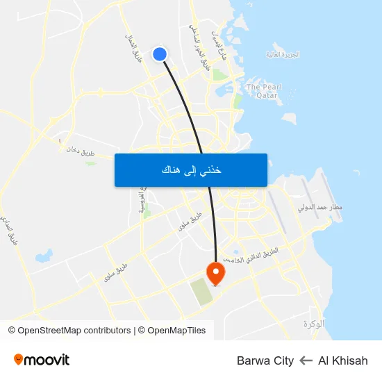 Al Khisah to Barwa City map