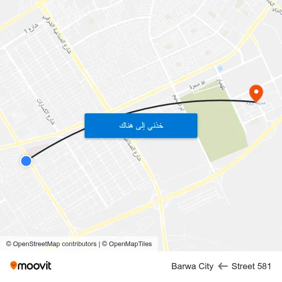 Street 581 to Barwa City map