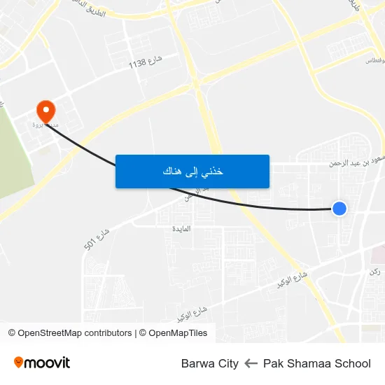 Pak Shamaa School to Barwa City map