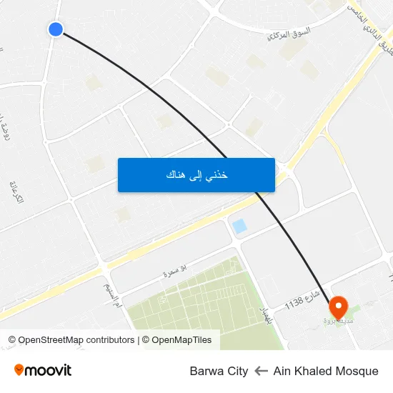 Ain Khaled Mosque to Barwa City map