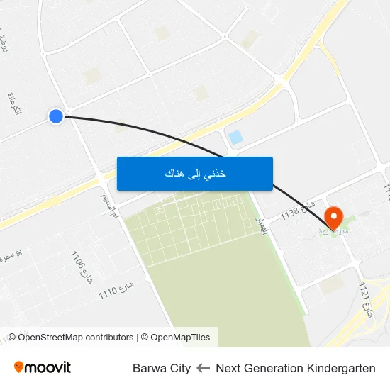 Next Generation Kindergarten to Barwa City map